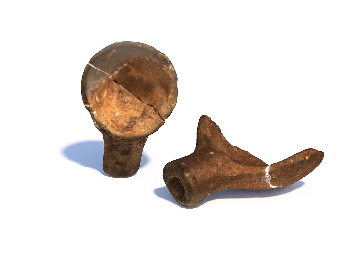 Neolithic clay spoons (from the Bylany site). A visualisation of the 3D scans.