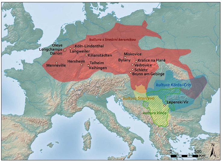 The beginnings of the Linear Pottery culture, whose representatives at the beginning of the Neolithic period in Central Europe achieved the largest territorial expansion.
